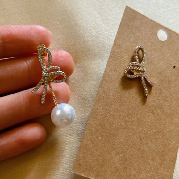 bohemian bow drop earrings A473 - Picture 4 of 5